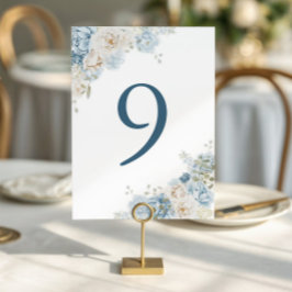 Numeração De Mesa Recepção Botânica Clássica Rosa Azul