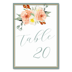Numeração De Mesa Recepção das Flores de Verão Brilhantes