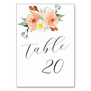 Numeração De Mesa Recepção das Flores de Verão Brilhantes