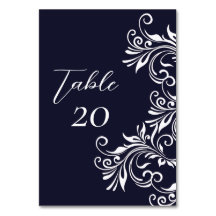 Recepção de Casamento Azul-Marinho e Branco Elegan