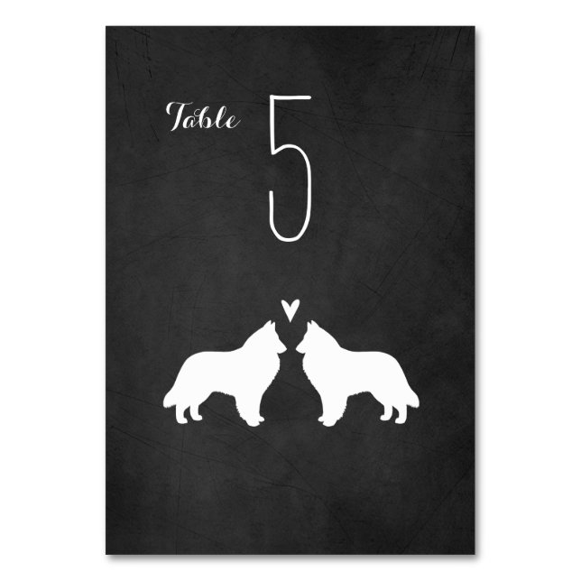 Numeração De Mesa Recepção de casamento Belga de Silhouettes (Frente)