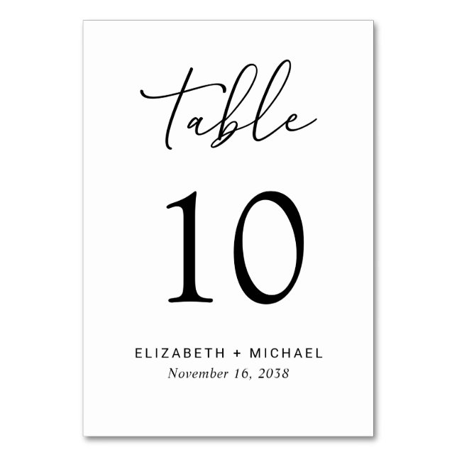 Numeração De Mesa Recepção de casamento Chic (Frente)