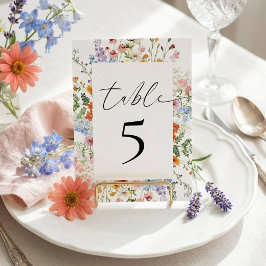 Numeração De Mesa Recepção de Casamento com Flores Silvestres do Pra