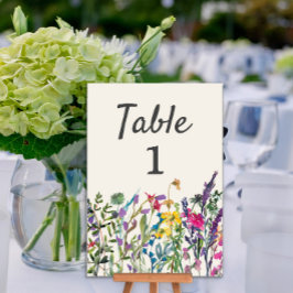 Numeração De Mesa Recepção de Casamento com Flores Silvestres em Aqu