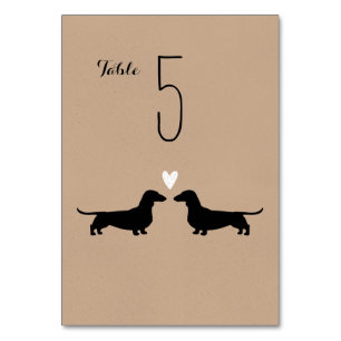 Numeração De Mesa Recepção de casamento Dachshund Silhouettes