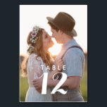 Numeração De Mesa Recepção de casamento de Foto Moderna<br><div class="desc">Carregue a sua fotografia favorita nestes cartões de número da mesa de casamento personalizados. Contacte-me através do botão de contato abaixo se precisar de assistência,  eu ficaria feliz em ajudar.</div>