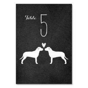 Numeração De Mesa Recepção de casamento De Raça De Cães Silhuettes