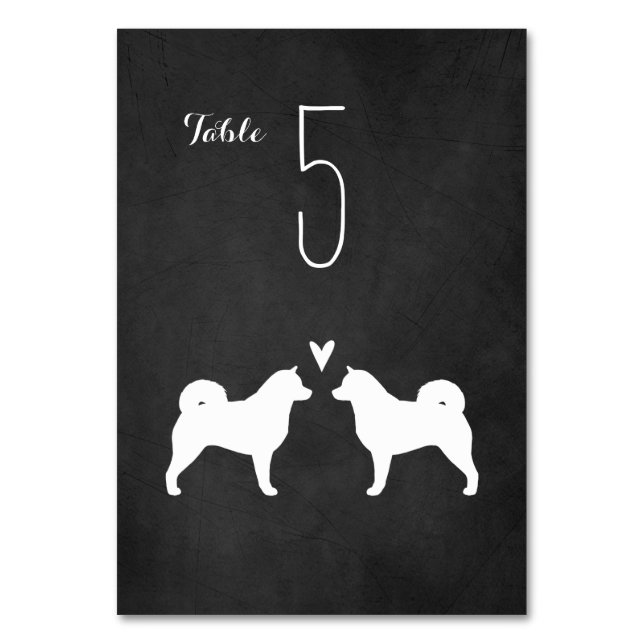 Numeração De Mesa Recepção de casamento de Silhouettes Malamute no A (Frente)
