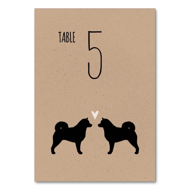 Numeração De Mesa Recepção de casamento de Silhouettes Malamute no A (Frente)