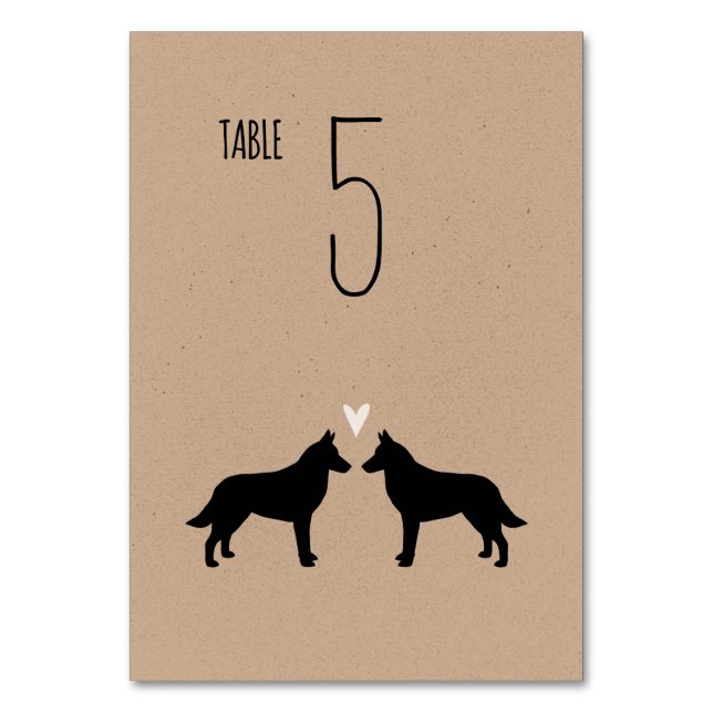 Numeração De Mesa Recepção de casamento de Silhouettes Malinois, na  (Verso)