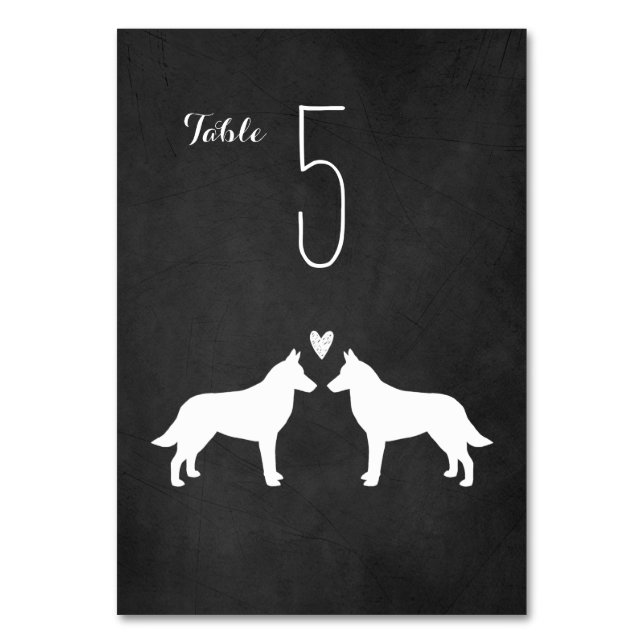 Numeração De Mesa Recepção de casamento de Silhouettes Malinois, na  (Frente)