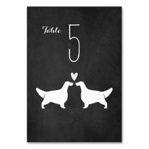 Numeração De Mesa Recepção de casamento de Silhuettes Cachorros Ingl
