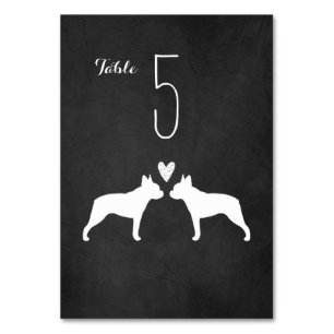 Numeração De Mesa Recepção de casamento de Silhuettes de Cachorro de
