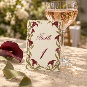 Numeração De Mesa Recepção de Casamento Elegante com Copo-de-Leite B