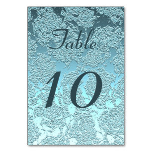 Numeração De Mesa Recepção de casamento Elegante de Turquesa Teal