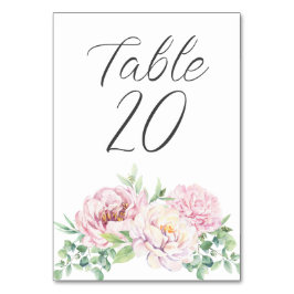 Numeração De Mesa Recepção de casamento Floral Elegante Blush Pink R