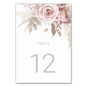 Numeração De Mesa Recepção de Casamento Floral Rosa Esplêndida