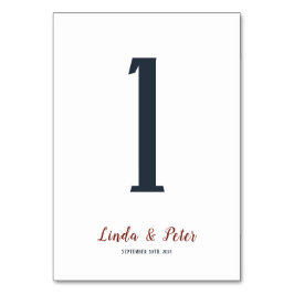 Numeração De Mesa Recepção de Casamento Minimalista Elegante