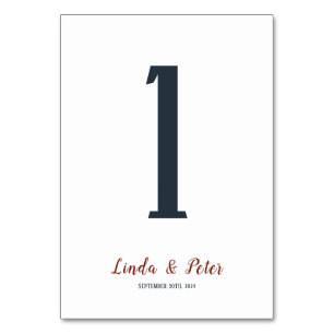 Numeração De Mesa Recepção de Casamento Minimalista Elegante