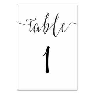 Numeração De Mesa Recepção de casamento moderna de script de placa n