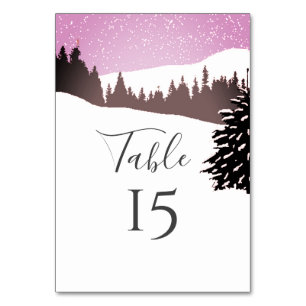 Numeração De Mesa Recepção de casamento no inverno nevado da