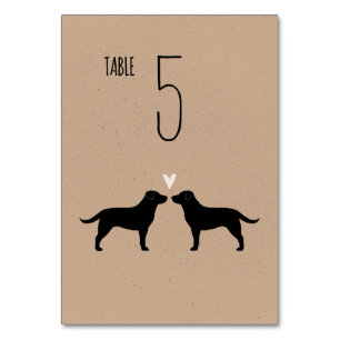 Numeração De Mesa Recepção de casamento Preta Labrador Recupera Cães