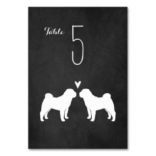 Numeração De Mesa Recepção de casamento Shari Pei Silhouettes