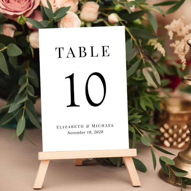 Numeração De Mesa Recepção de Casamento Simples e Elegante (Criador carregado)