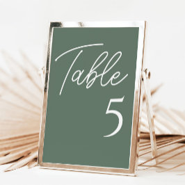 Numeração De Mesa Recepção de casamento Verde Sage