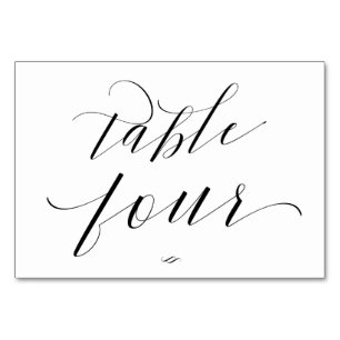 Numeração De Mesa Recepção de Mesa Quatro de Caligrafia de Script El