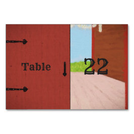 Numeração De Mesa Red Barn e Daisies - Recepção de Casamento