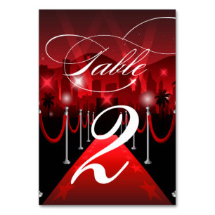 Numeração De Mesa Red Carpet Hollywood Sweet 16 Table Number