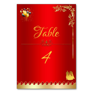 Numeração De Mesa Red-gold