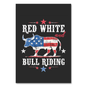 Numeração De Mesa Red White e Bull Andando Cowboys Americanos