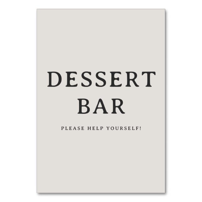 Numeração De Mesa Refined Beige Text Design (Frente)