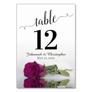 Numeração De Mesa Refletindo Casamento Elegante Rosa Roxo Do Gabinet