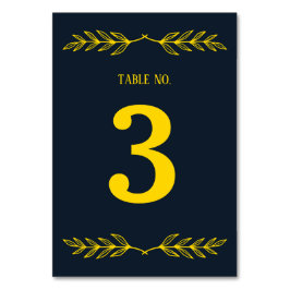 Numeração De Mesa Regal Contrast Midnight Blue & Gold Floral