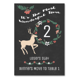 Numeração De Mesa Reindeer de Natal Bunco - Mesa 2