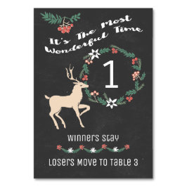 Numeração De Mesa Reindeer de Natal Bunco - Mesa Um