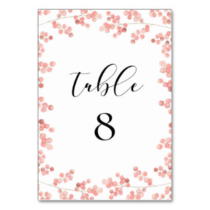 Numeração De Mesa Respiração Floral do Bebê Rosa Casamento com Cores