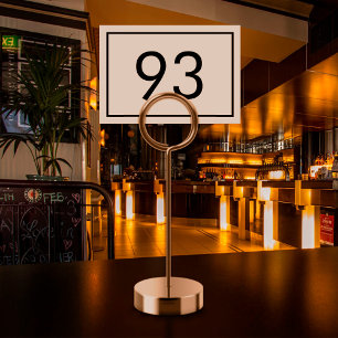 Numeração De Mesa Restaurante Retângulo Preto Branco Minimalista