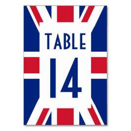 Numeração De Mesa Retângulo Branco Union Jack Numerado