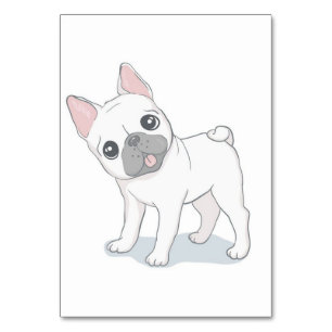 Numeração De Mesa Retrato para Bulldog Francês Pão