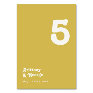Numeração De Mesa Retro Beach   Número de quadro Dourado