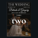 Numeração De Mesa Revista Editorial Fotos Casamento<br><div class="desc">Um design de casamento ao estilo do jornal editorial. Este tema de casamento do jornal editorial foi projetado para imitar uma revista moderna de moda com manchetes, textos e fotos personalizadas. Este modelo de revista editorial irá automaticamente posicionar as suas fotografias carregadas nas posições vistas. Um design de casamento exclusivo...</div>