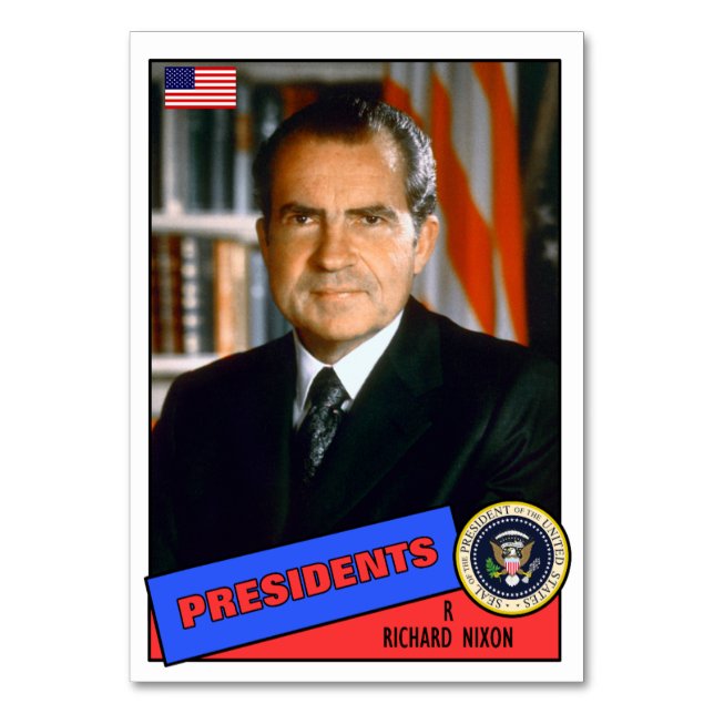 Numeração De Mesa Richard Nixon Baseball Card (Frente)