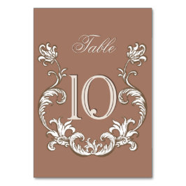 Numeração De Mesa Rococo Mocha Florentine Monocromo Mousse