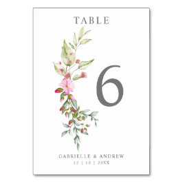 Numeração De Mesa Romantic Floral Garland in Pink for Wedding