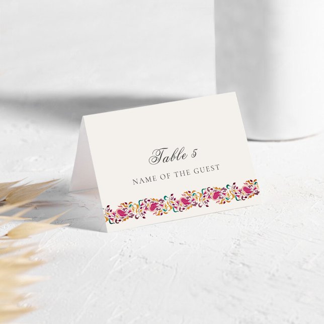 Numeração De Mesa Romantic Pearl Swan Floral Wedding Place Card (Criador carregado)