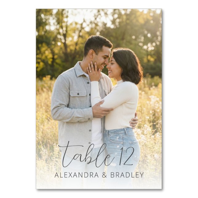 Numeração De Mesa Romantic Yellow Rustic Photo (Verso)